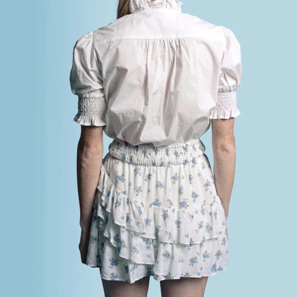 The Shirt By Rochelle Behrens Floral Smocked Mini Skirt